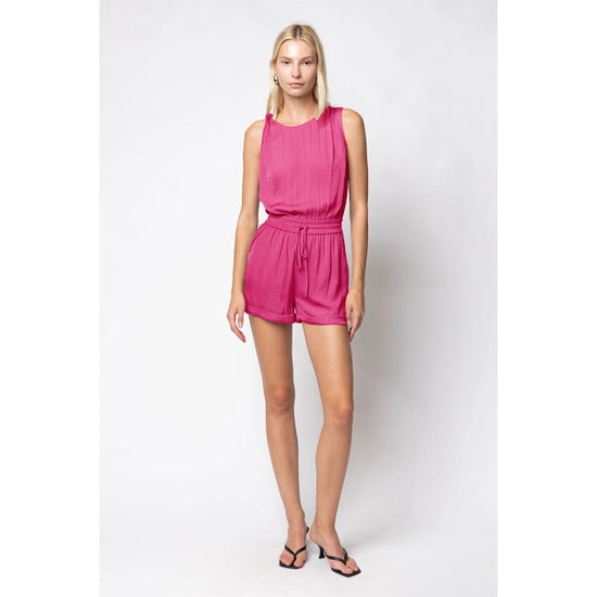 Twisted Shoulder Mulberry Romper
