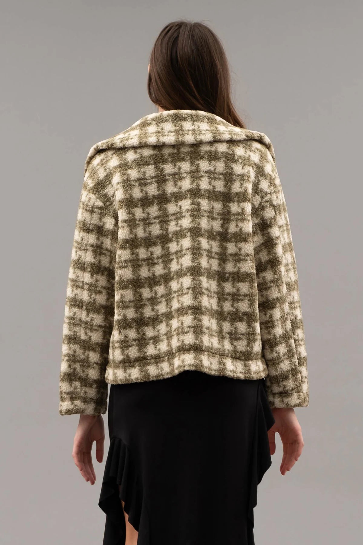 Olive Button Up Collard Jacket