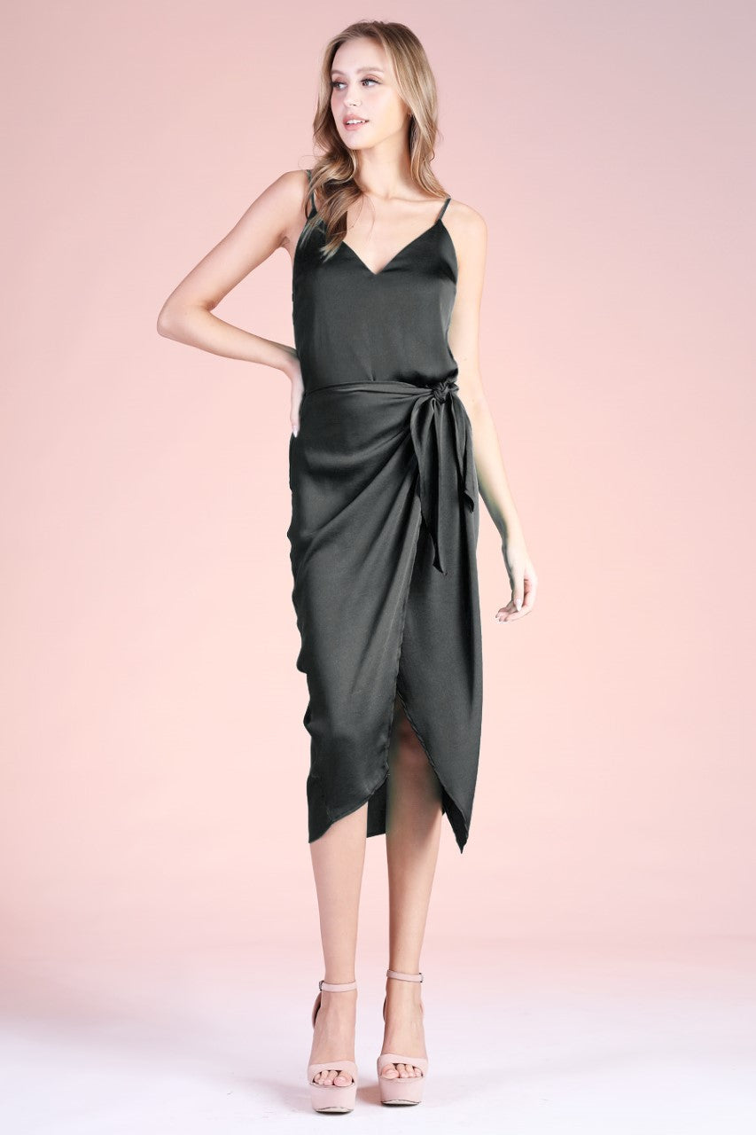 Black Midi Dress with Front Side Tie Haven LaRae Boutique Black Midi Dress with Front Side Tie Haven LaRae Boutique