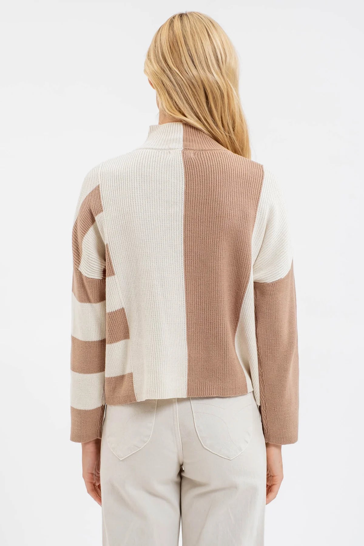 Stripe Mock Knit Sweater