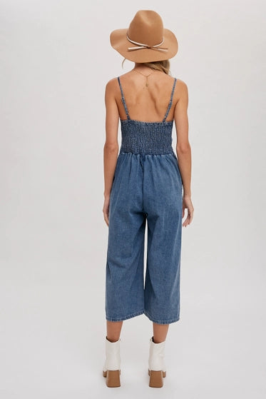Acid Wash Denim Jumpsuit
