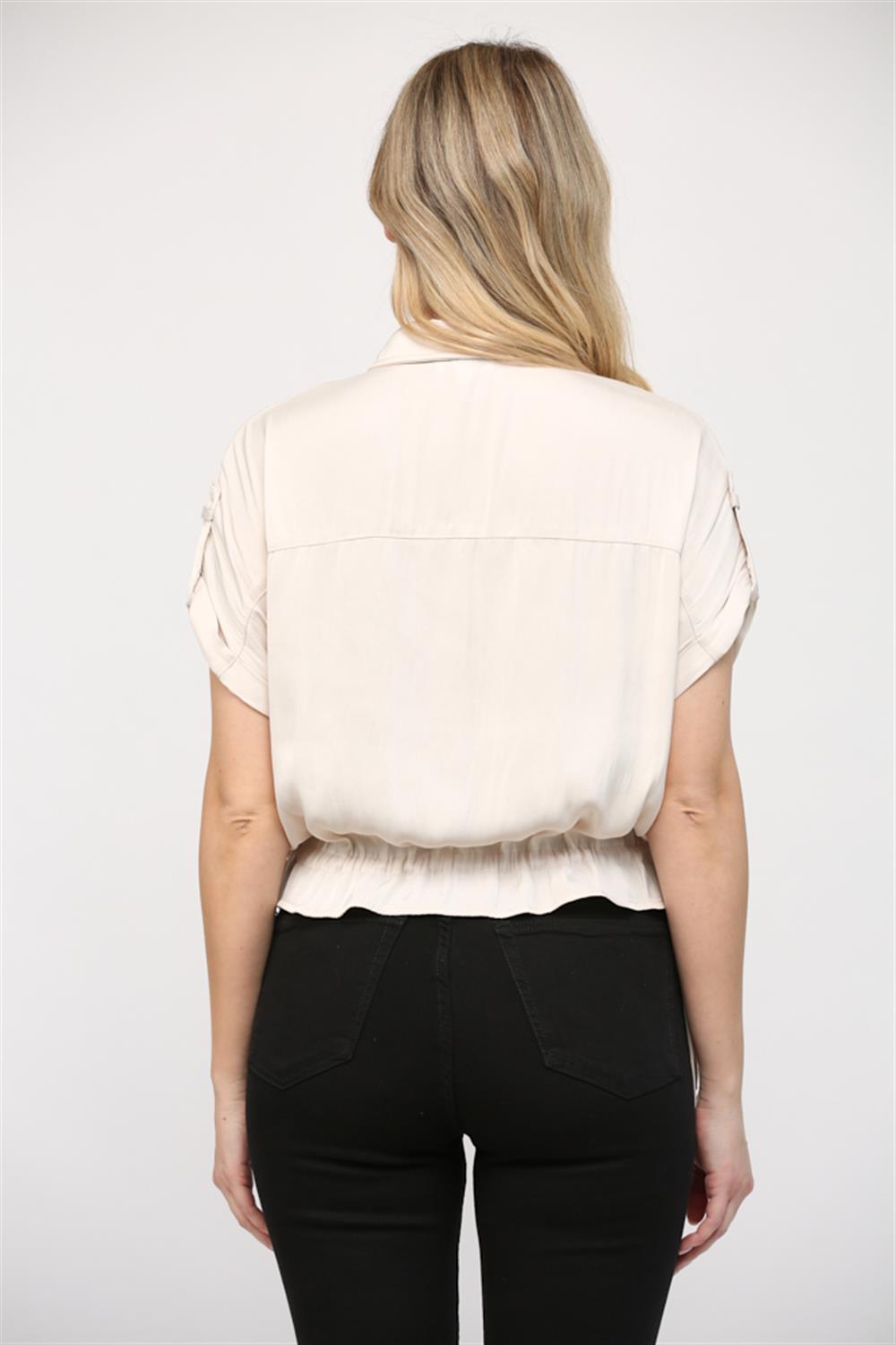 Ivory Top with Front Tie