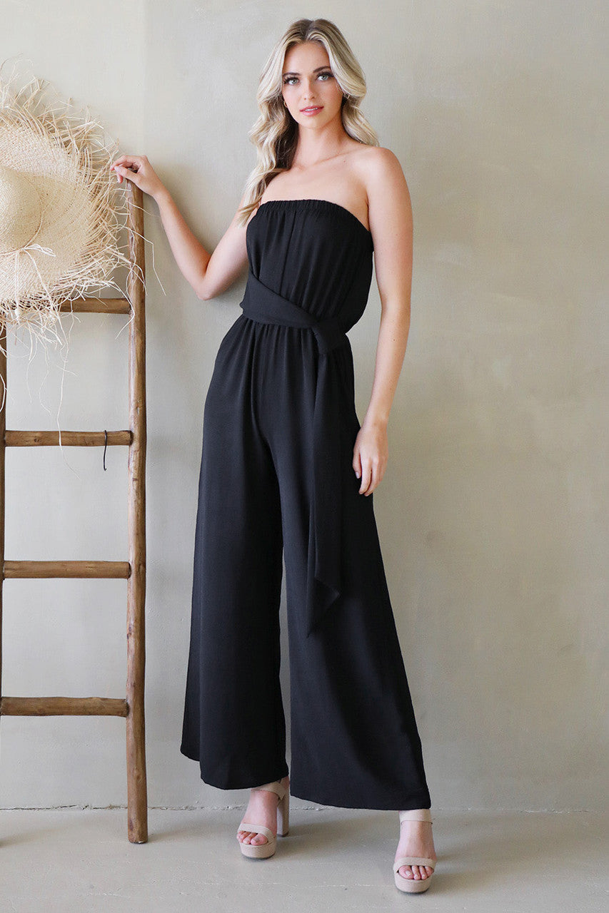 Black Strapless Jumpsuit
