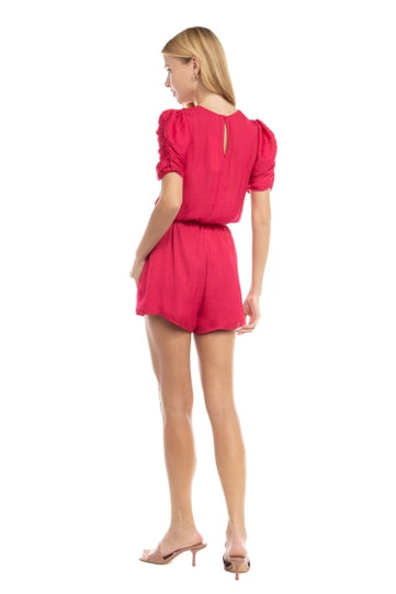 Pomegranate V Neck Romper