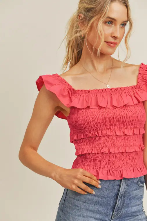 Ruffle Pink Top