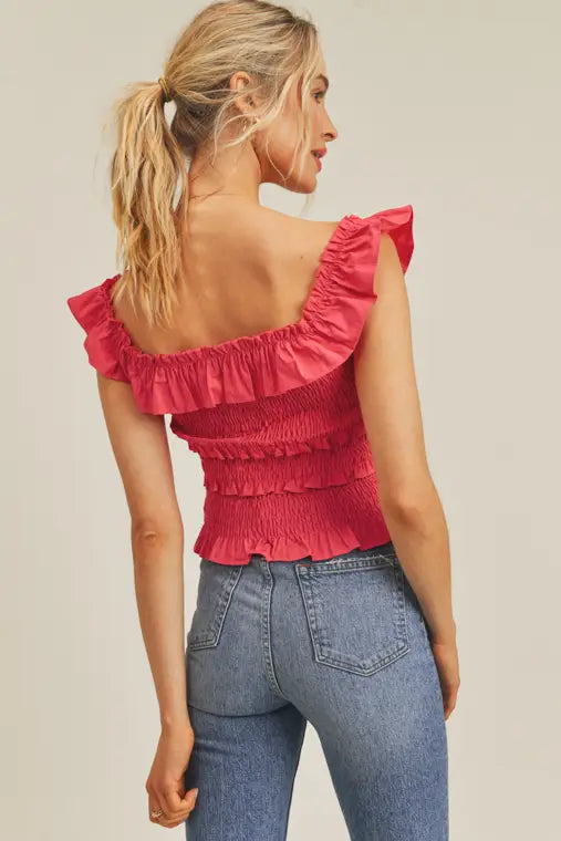 Ruffle Pink Top