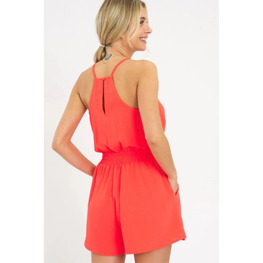 Sunkist Orange Cami Romper