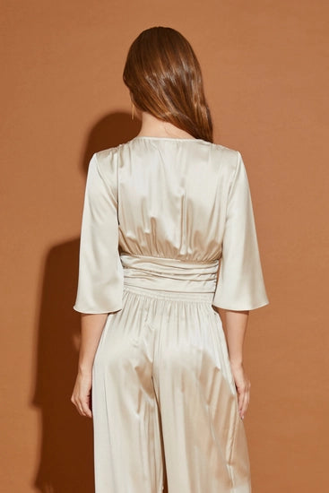 Champagne Waist Tie Top