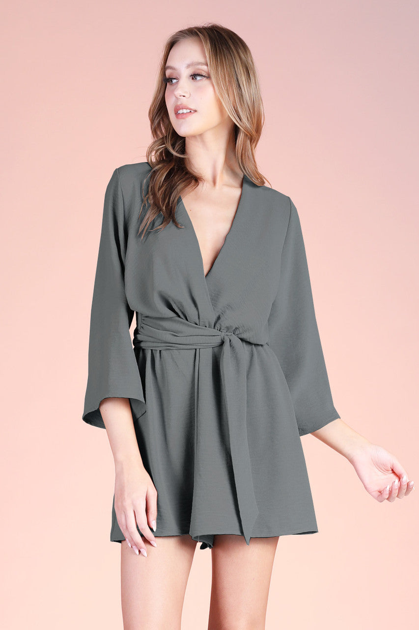 Olive Kimono Romper