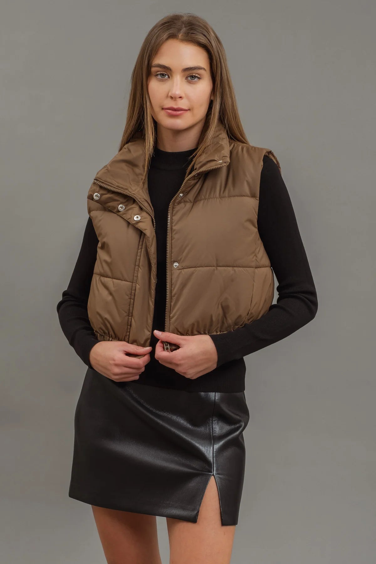 Brown Puffer Vest