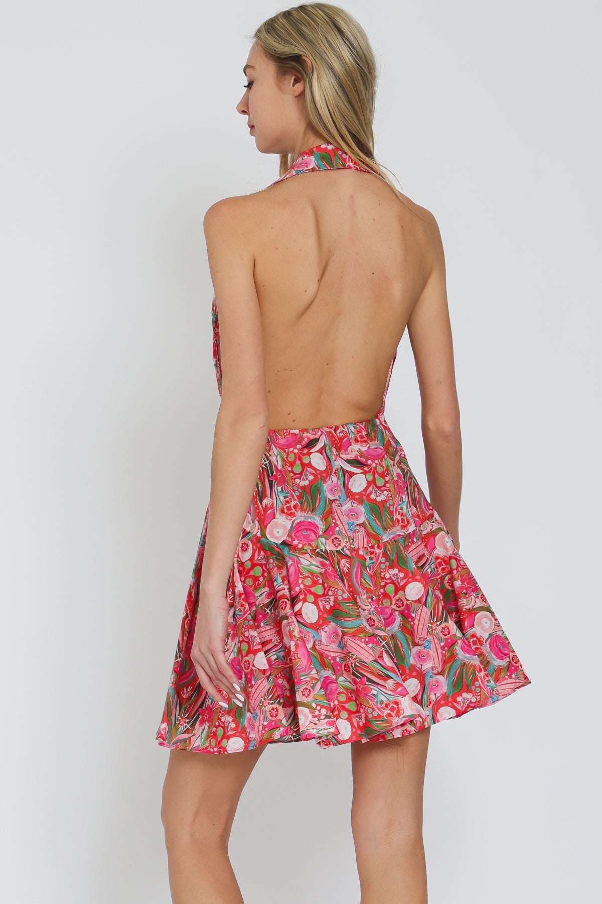 Halter Backless Fuchsia-Red Mini Dress Haven LaRae Boutique Halter Backless Fuchsia-Red Mini Dress Haven LaRae Boutique