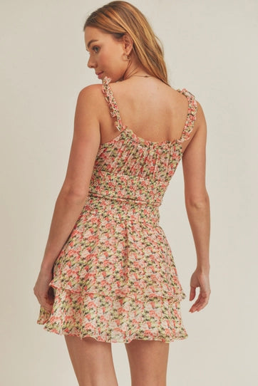 Floral Front Tie Mini Dress