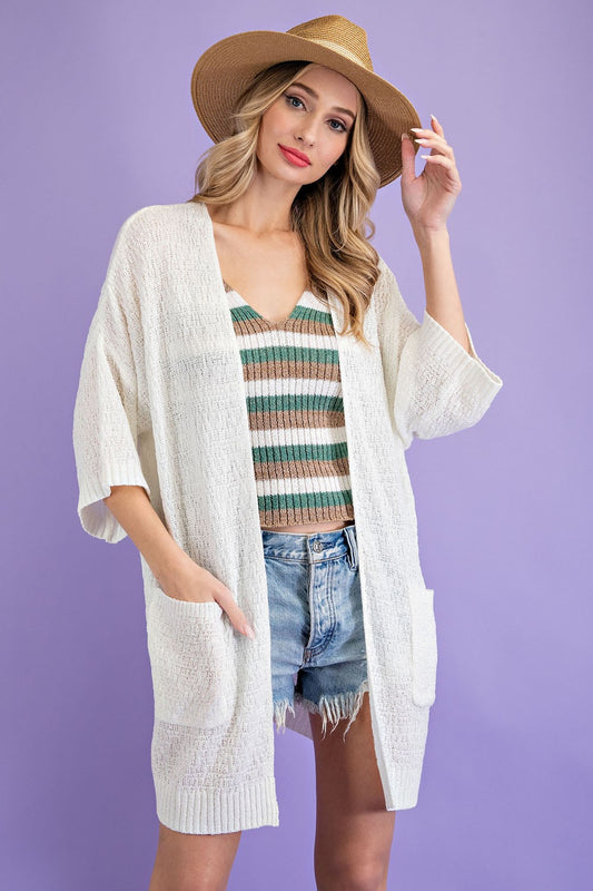 Stripped V Neck Sweater Tank Top