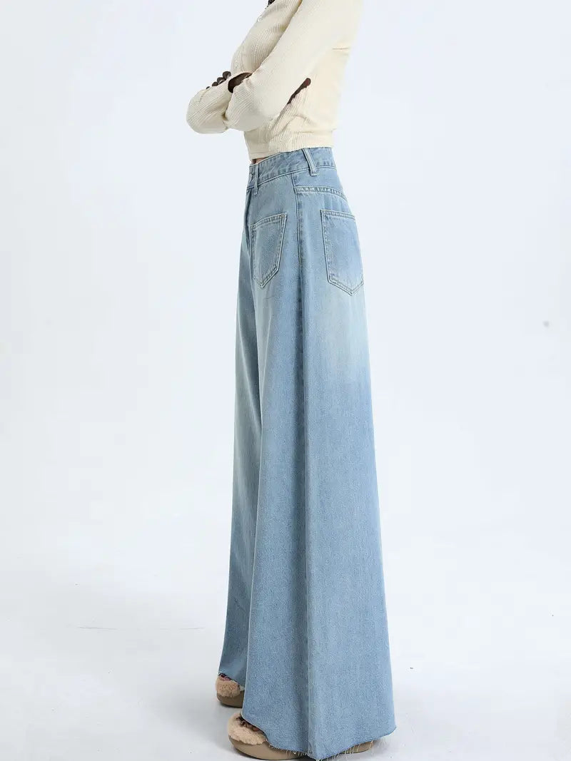 Denim Wide Leg Pants