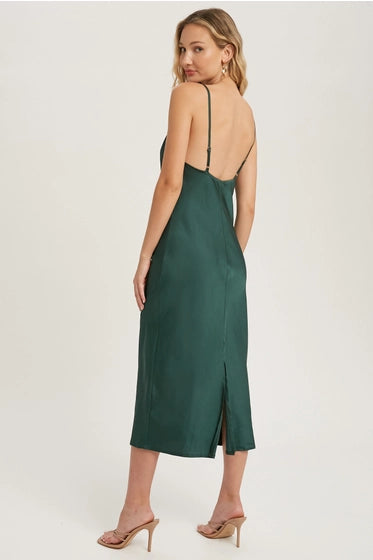 Satin Jade Slip Dress