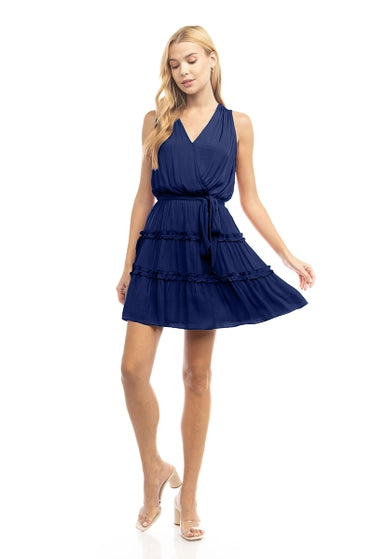 Navy Flare Mini Dress