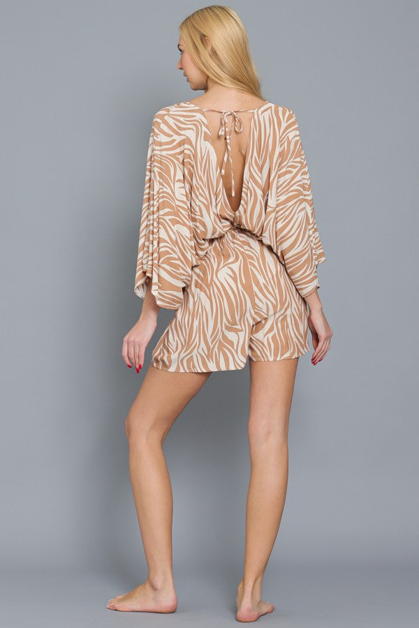 Tan Camel Kimono Romper