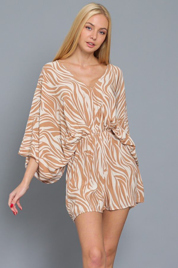 Tan Camel Kimono Romper